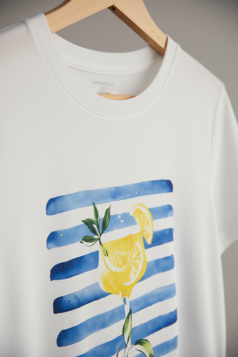 Detalle cuello Camiseta Lemon