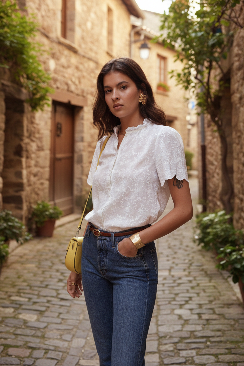 Editorial STRANNA - Blusa Broderie Plano Entero