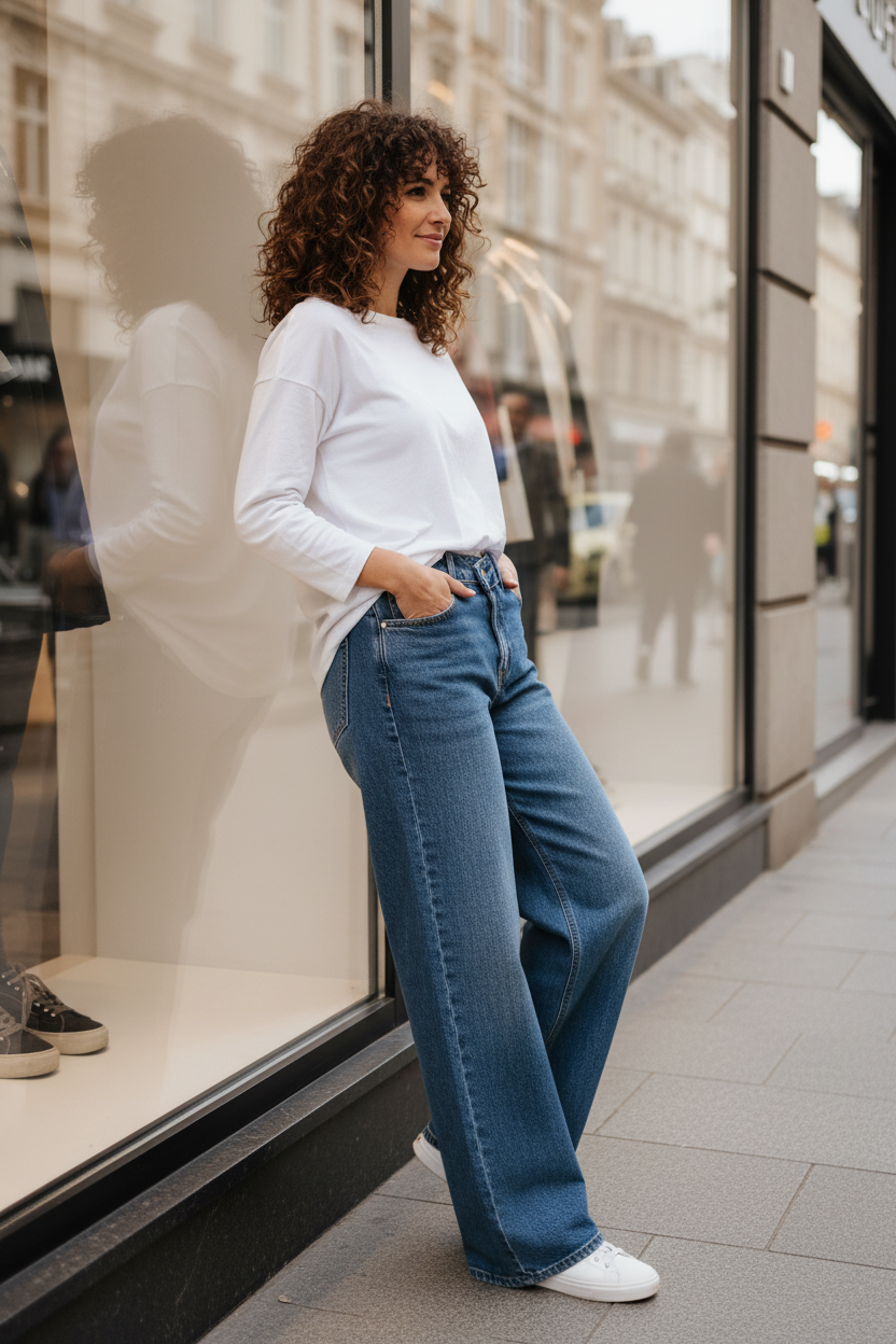 Look casual chic mujer con actitud sofisticada en la ciudad, inspiración de moda femenina elegante y versátil, STRANNA