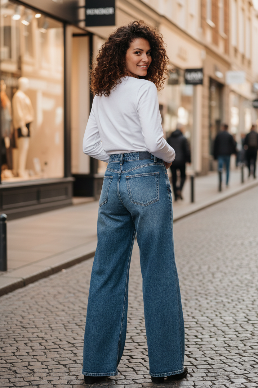 Mujer luciendo un estilo urbano refinado con silueta moderna, propuesta de outfit elegante mujer con esencia francesa, STRANNA