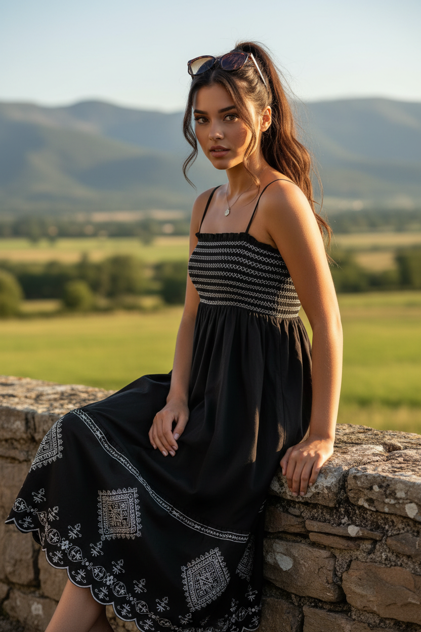 STRANNA - Vestido negro - Alféizar