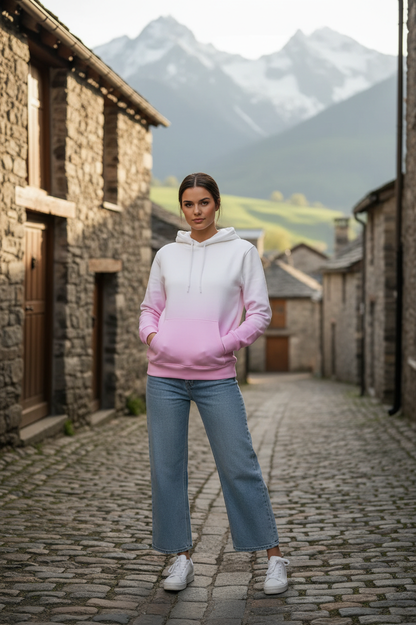 Sudadera Loto - Plano entero pueblo montaña