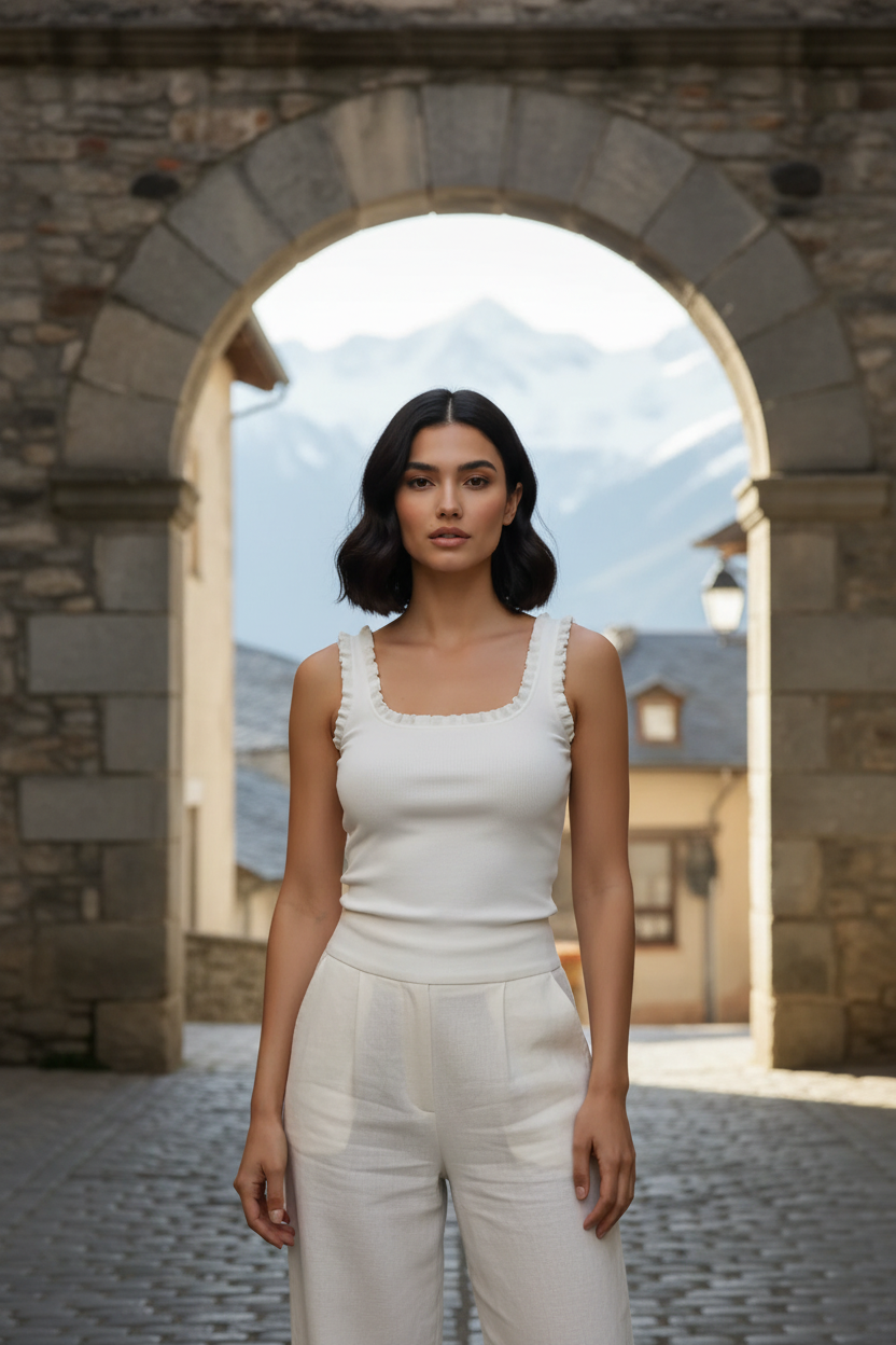 Top UMA Blanco - arco crema